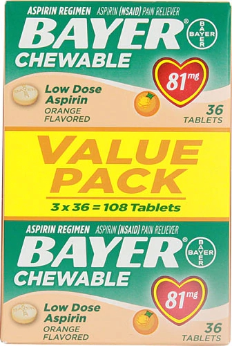 Comprar Bayer Chewable Low Dose Aspirin Value Pack Orange -- 81 mg - 108 Tablets