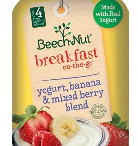 Beech-Nut Breakfast On-The-Go Stage 4 Yogurt, Banana & Mixed Berry Blend -- 3.5 oz Each / Pack of 12