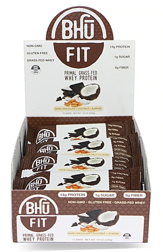 Comprar BHU Primal Grass-Fed Whey Protein Bar Dark Chocolate+Coconut+Almond -- 12 Bars