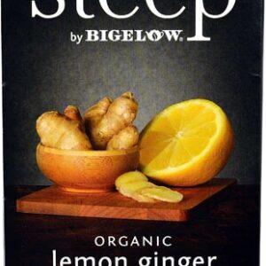 Bigelow Tea Steep Organic Herbal Tea Caffeine Free Lemon Ginger -- 20 Tea Bags