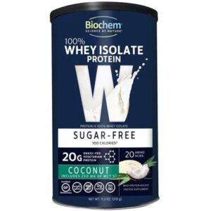 Biochem Sports 100% Whey Isolate Protein Sugar-Free Coconut -- 11.2 oz