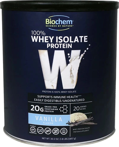Biochem Sports 100% Whey Isolate Protein Vanilla -- 1.8 lbs