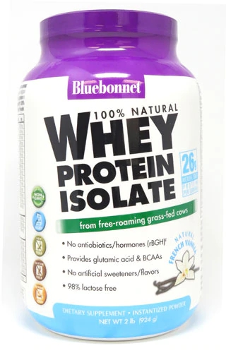 Comprar Bluebonnet Nutrition 100% Natural Whey Protein Isolate Natural French Vanilla -- 2 lbs