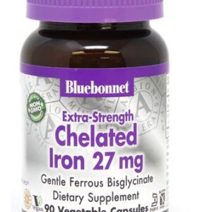 Bluebonnet Nutrition Albion® Extra-Strength Chelated Iron -- 27 mg - 90 Vegetable Capsules