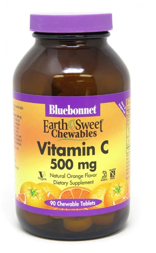 Bluebonnet Nutrition EarthSweet® Chewables Vitamin C Natural Orange -- 500 mg - 90 Chewable Tablets