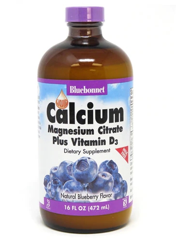 Bluebonnet Nutrition Liquid Calcium Magnesium Citrate Plus Vitamin D3 Natural Blueberry -- 16 fl oz