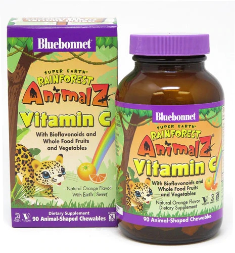 Comprar Bluebonnet Nutrition Super Earth® Rainforest Animalz® Vitamin C Natural Orange -- 90 Chewables
