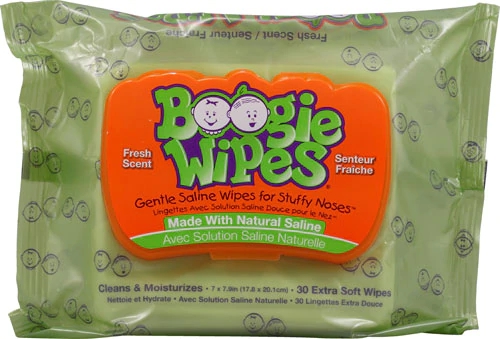 Boogie Wipes Gentle Saline Wipes For Stuffy Noses™ Fresh Scent -- 30 Wipes