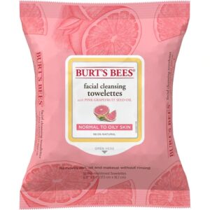 Comprar Burt's Bees Facial Cleansing Towelettes for Normal to Oily Skin Pink Grapefruit -- 30 Towelettes