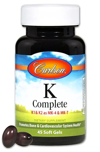 Carlson K Complete K1 & K2 as MK-4 & MK-7 -- 45 Softgels