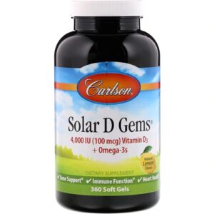 Carlson Solar D Gems® Natural Lemon -- 360 Softgels