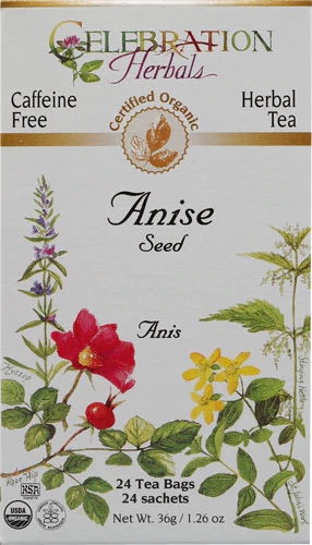 Celebration Herbals Organic Herbal Tea Caffeine Free Anise Seed -- 24 Herbal Tea Bags