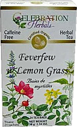 Comprar Celebration Herbals Organic Feverfew Lemongrass Tea Caffeine Free -- 24 Tea Bags