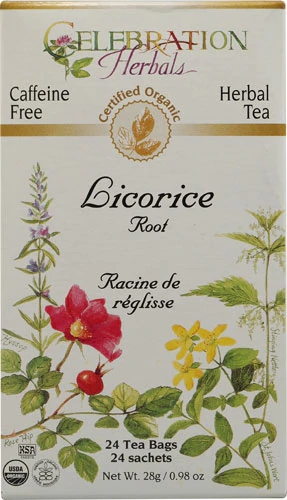 Celebration Herbals Organic Licorice Root Tea Caffeine Free -- 24 Tea Bags