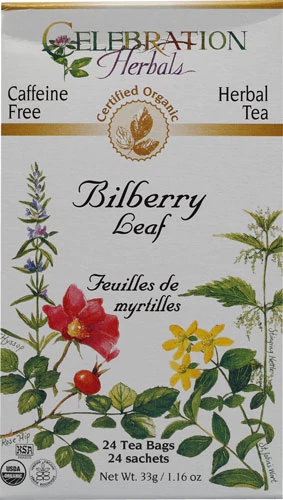 Comprar Celebration Herbals Organic Herbal Tea Caffeine Free Bilberry Leaf -- 24 Herbal Tea Bags