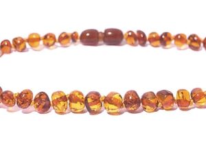 Charlie Banana Amber Necklace 11" Boroque - Polish Cognac P -- 1 Necklace