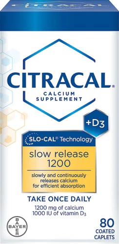Comprar Citracal Slow Release 1200 Calcium Supplement + D3 -- 80 Coated Tablets