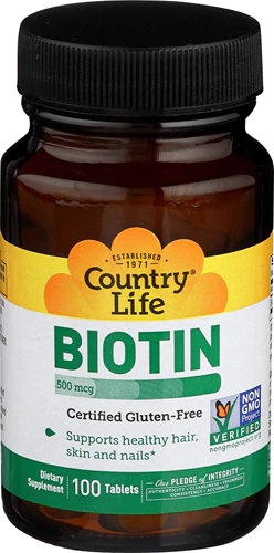 Comprar Country Life Biotin -- 500 mcg - 100 Tablets