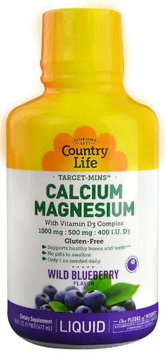 Country Life Calcium Magnesium Wild Blueberry -- 16 fl oz