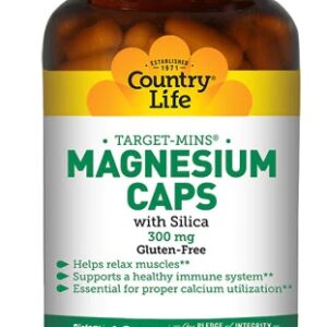 Country Life Magnesium Caps with Silica -- 300 mg - 60 Vegetarian Capsules