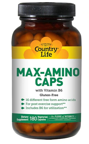 Comprar Country Life Max-Amino Caps with B6 -- 180 Vegetarian Capsules