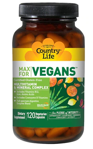 Comprar Country Life Max for Vegans Multivitamin & Mineral Complex -- 120 Vegan Capsules