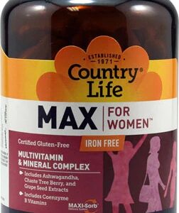 Country Life Max for Women Iron Free Multivitamin -- 120 Vegetarian Capsules