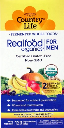 Comprar Country Life Realfood Organics® For Men Whole Food Multivitamin -- 120 Tablets