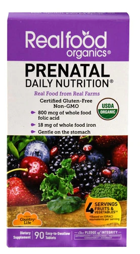 Comprar Country Life Realfood Organics® Prenatal Daily Nutrition® -- 90 Easy-to-Swallow Tablets