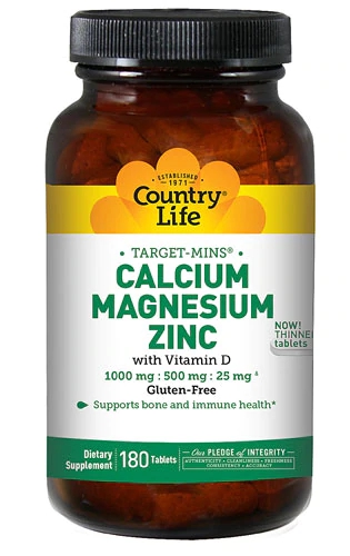 Comprar Country Life Target-Mins™ Calcium Magnesium Zinc with Vitamin D -- 180 Tablets