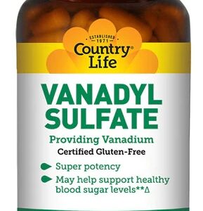 Country Life Vanadyl Sulfate -- 180 Vegetarian Capsules