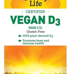 Country Life Vegan D3 Gluten Free -- 5000 IU - 60 Vegetarian Softgels