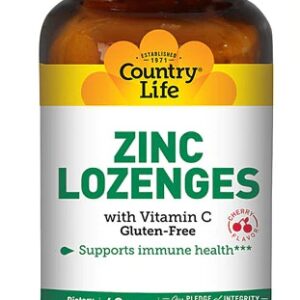 Country Life Zinc Lozenges with Vitamin C Cherry -- 60 Lozenges