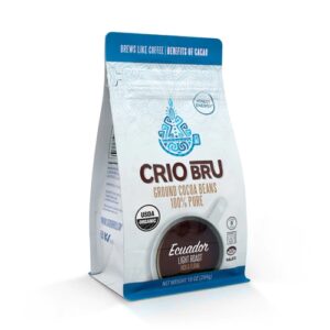 Crio Bru Ecuador Light Roast Ground Cocoa Beans Rich and Floral -- 10 oz