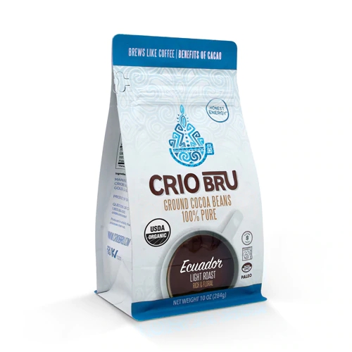 Crio Bru Ecuador Light Roast Ground Cocoa Beans Rich and Floral -- 10 oz