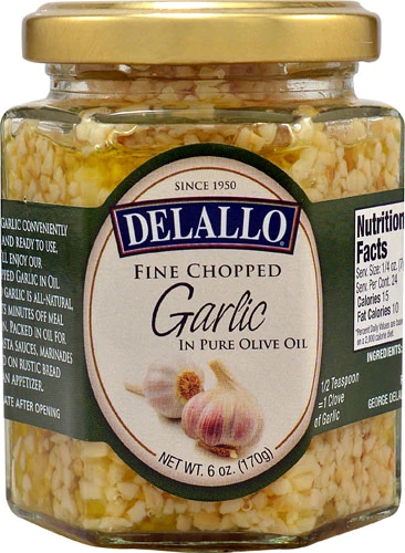 Comprar Delallo Garlic Fine Chopped in Pure Olive Oil -- 6 oz