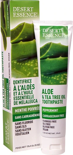 Desert Essence Aloe & Tea Tree Oil Toothpaste Peppermint -- 6.25 oz