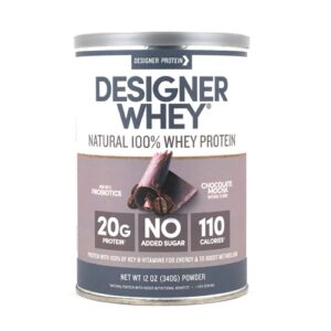 Designer Protein Natural 100% Whey Protein Powder Chocolate Mocha -- 12 oz