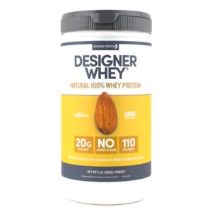 Designer Protein Natural 100% Whey Protein Powder Vanilla Almond -- 1.9 lbs