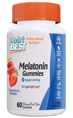 Doctor's Best Melatonin Gummies Strawberry Delight -- 5 mg - 60 Gummies
