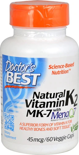 Doctor's Best Natural Vitamin K2 MenaQ7® -- 45 mcg - 60 Veggie Caps