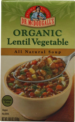 Dr. McDougall's Vegan Soup Lentil Vegetable with Kale -- 18 fl oz