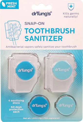 Dr Tungs Snap-On Toothbrush Sanitizer Fresh Mint or Fresh Lime -- 1 Pack