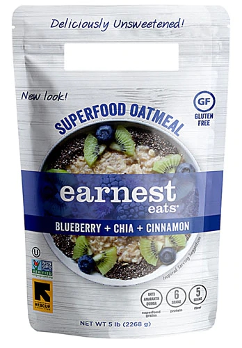 Earnest Eats Superfood Oatmeal Gluten Free Blueberry Chia -- 5 lbs