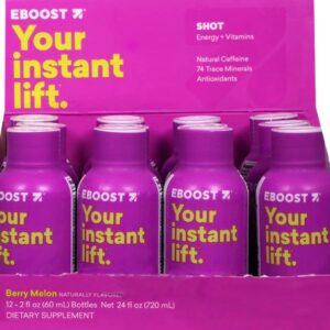 EBoost Shot Energy plus Vitamins Berry Melon -- 12 Bottles