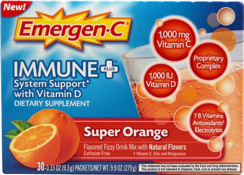 Emergen-C Immune Plus® System Support with Vitamin D Super Orange -- 30 Packets