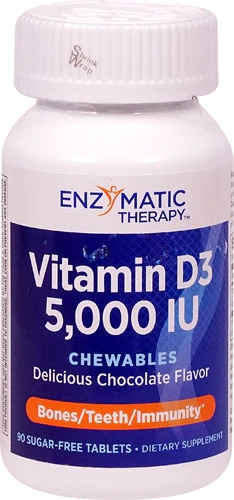 Comprar Enzymatic Therapy Vitamin D3 Chewables Chocolate -- 5000 IU - 90 Sugar-Free Tablets