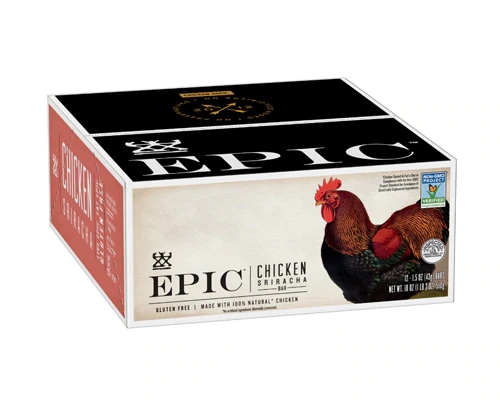 Epic Nutrition Chicken Bar Gluten Free Sriracha -- 12 Bars
