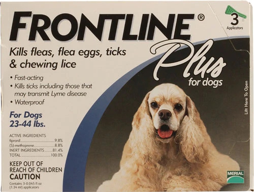 Frontline Plus for Dogs 23-44 lbs -- 3 Tubes