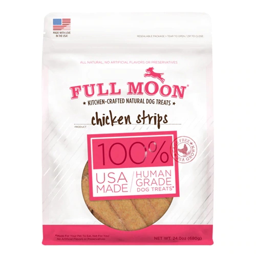 Comprar Full Moon Kitchen-Crafted Natural Dog Treat Strips Chicken -- 24 oz